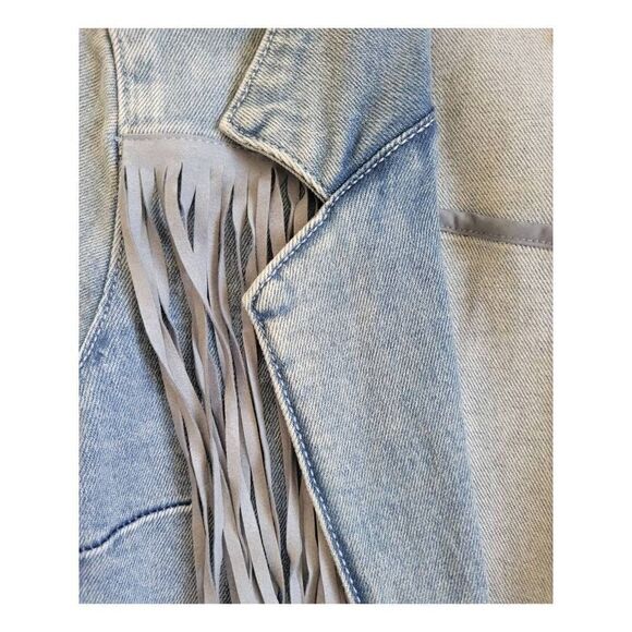 NWT Rock & Roll Fringe Denim Jacket - Picture 5 of 6